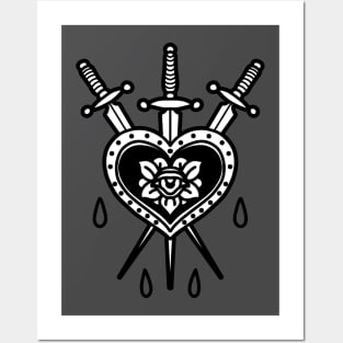 heart and swords Posters and Art